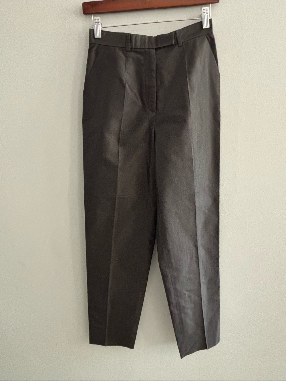Calvin Klein WoMen's Dark Gray 100% Silk Pleated Dress Pants Size 4 Made in USA
